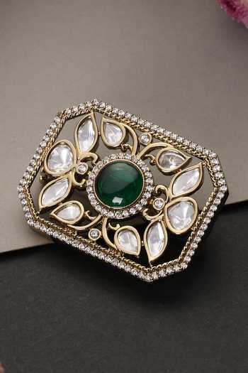 Swabhimann Embellished Polki Brooch 