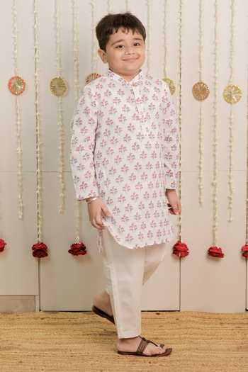 Tiny Colour Paisley Print Kurta Set 