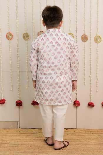 Tiny Colour Paisley Print Kurta Set 