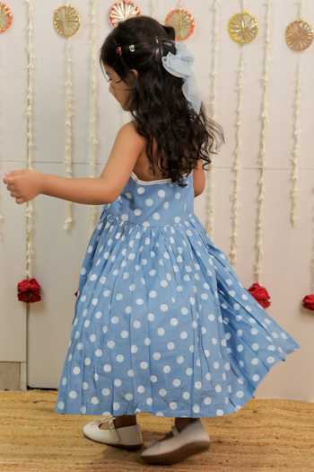 Tiny Colour Polka Dot Print Kurta With Dupatta 