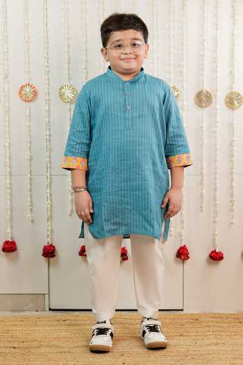 Tiny Colour Stripe Pattern Kurta Set 