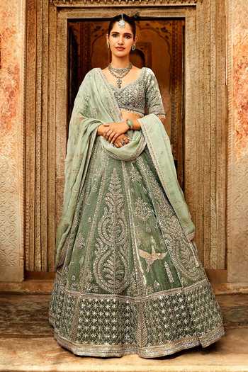 MATSYA Vintage Masai Embroidered Velvet Lehenga Set