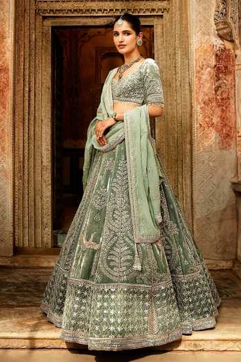 MATSYA Vintage Masai Embroidered Velvet Lehenga Set
