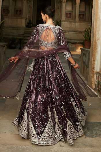 MATSYA The Temple Night Sky Embroidered Lehenga Set