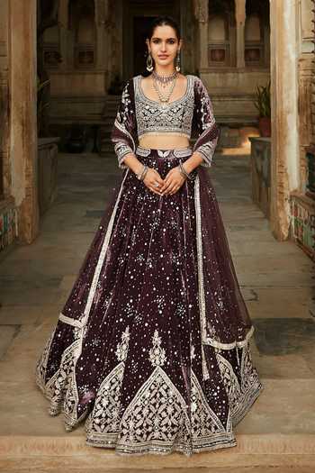 MATSYA The Temple Night Sky Embroidered Lehenga Set