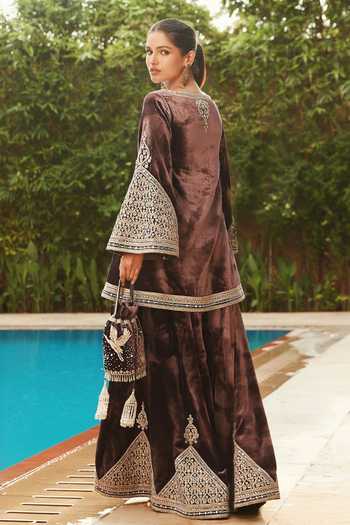MATSYA Royal Persian Temple Kurta & Sharara Set