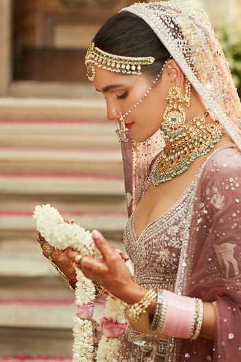 MATSYA Pink Velvet Sweetheart Neck The French Rose Tales Of Masai Bridal Lehenga Set Online at Aza Fashions MATSYA_Pink Velvet Sweetheart Neck The French Rose Tales Of Masai Bridal Lehenga Set _Online_at_Aza_Fashions
