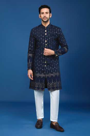 Arihant Rai Sinha Linear Embroidered Sherwani Set 