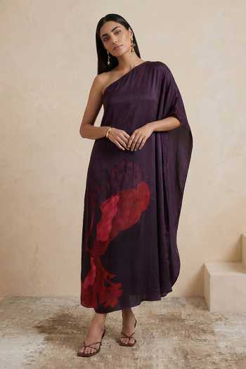 Satya Paul Black Dahlia Motif Kaftan 