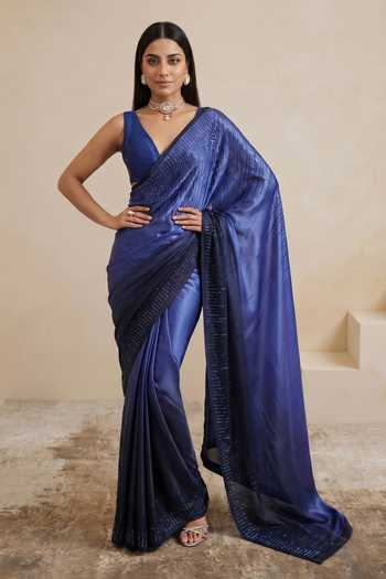 Satya Paul Songbird Linear Sequin Work Saree 