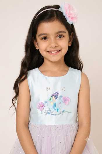 Buy A Little Fable Blue Polyester Crystal Mermaid Dress Online at Aza Fashions Buy_A Little Fable_Blue Polyester Crystal Mermaid Dress _Online_at_Aza_Fashions