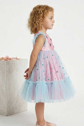 Shop A Little Fable Pink Polyester Dreamy Flare Dress Online at Aza Fashions Shop_A Little Fable_Pink Polyester Dreamy Flare Dress _Online_at_Aza_Fashions