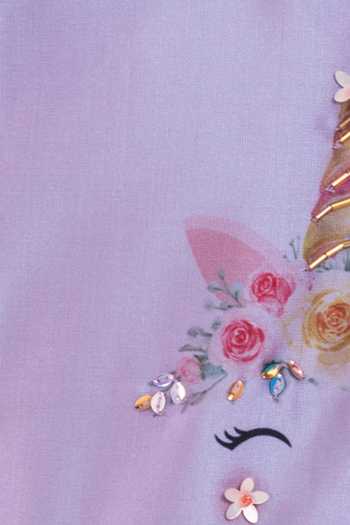 A Little Fable Lavender Polyester Rainbow Unicorn Dress Online at Aza Fashions A Little Fable_Lavender Polyester Rainbow Unicorn Dress _Online_at_Aza_Fashions