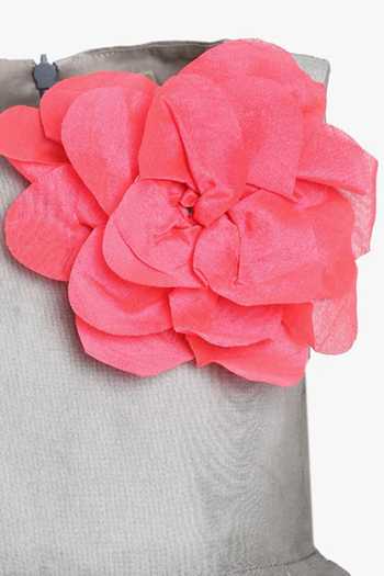 Buy A Little Fable Grey Polyester Neon Corsage Dress Online at Aza Fashions Buy_A Little Fable_Grey Polyester Neon Corsage Dress _Online_at_Aza_Fashions