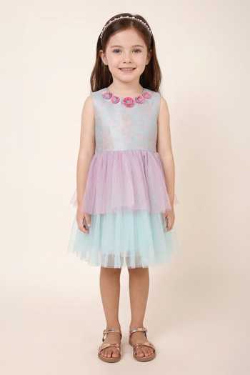 A Little Fable Blue Summer Shrub Dress 