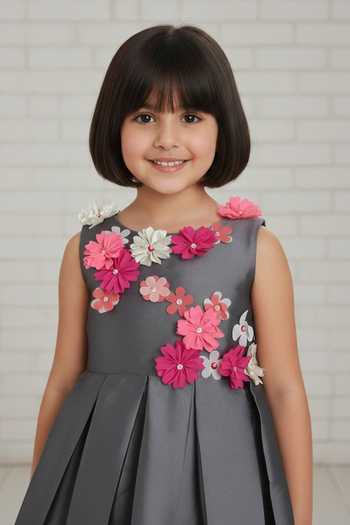 Buy A Little Fable Grey Polyester Shade Of Dress Online at Aza Fashions Buy_A Little Fable_Grey Polyester Shade Of Dress _Online_at_Aza_Fashions
