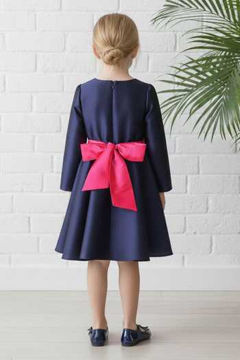 A Little Fable Blueberry Full Sleeve Dress 