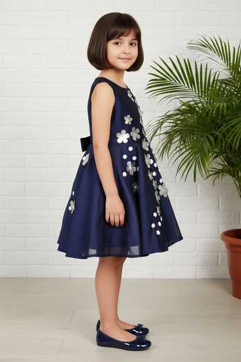 A Little Fable Navy Polyester Elsa Dress Online at Aza Fashions A Little Fable_Navy Polyester Elsa Dress _Online_at_Aza_Fashions