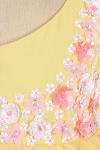A Little Fable Yellow Polyester Off Shoulder Jaune Garden Dress Online at Aza Fashions A Little Fable_Yellow Polyester Off Shoulder Jaune Garden Dress _Online_at_Aza_Fashions