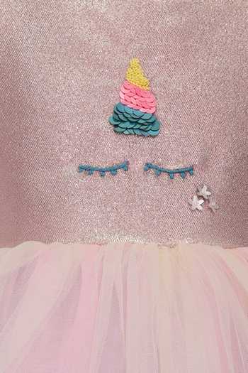 A Little Fable Multi Color Polyester Unicorn Dress Online at Aza Fashions A Little Fable_Multi Color Polyester Unicorn Dress _Online_at_Aza_Fashions
