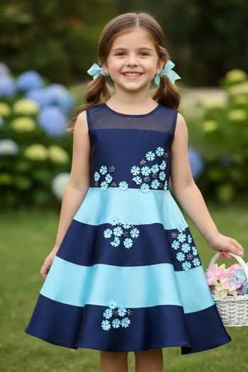 A Little Fable Blue Hibiscus Dress 