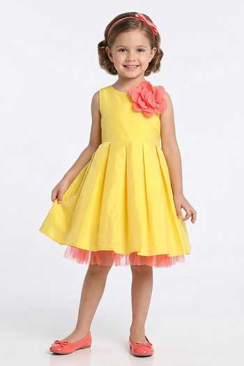 A Little Fable Yellow Corsage Dress 