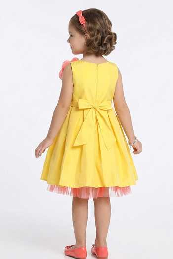 A Little Fable Yellow Corsage Dress 