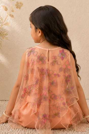 LA Dee DA Blossom 3D Net Cape & Palazzo Set 