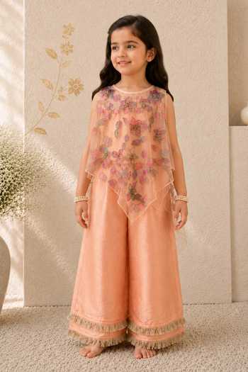 LA Dee DA Blossom 3D Net Cape & Palazzo Set 