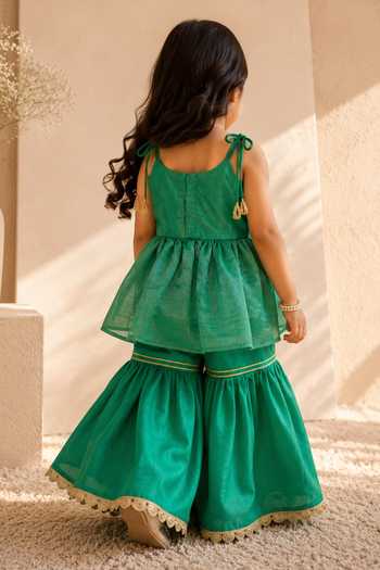 LA Dee DA Chiria Embroidered Kurta & Sharara Set 