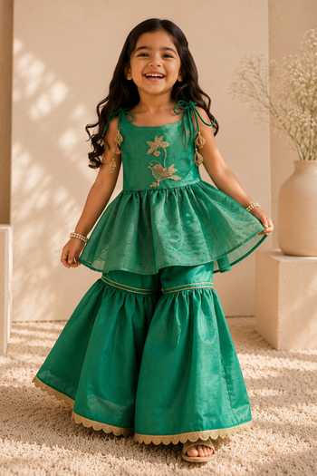 LA Dee DA Chiria Embroidered Kurta & Sharara Set 