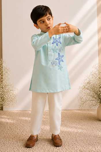 LA Dee DA Coral Embroidered Kurta Set 