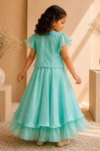 LA Dee DA Meadow Embroidered Jacket & Anarkali Set 
