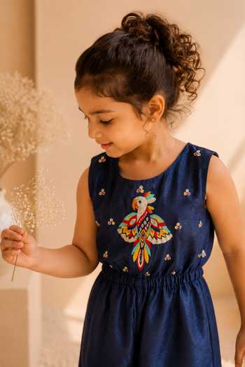 LA Dee DA Blue Silk Plume Embroidered Jumpsuit Online at Aza Fashions LA Dee DA_Blue Silk Plume Embroidered Jumpsuit _Online_at_Aza_Fashions
