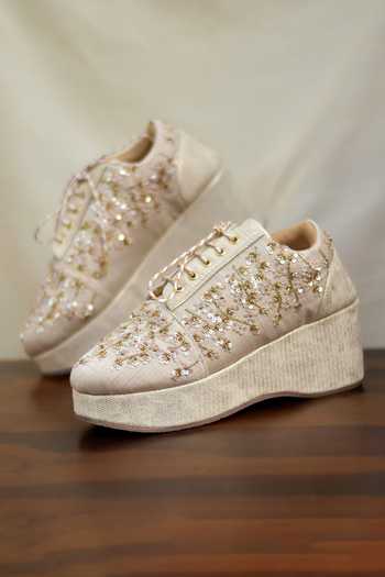 Around Always Serene Sequin Embellishment Sneaker Wedges