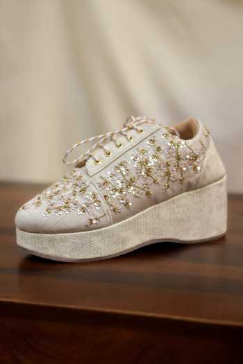 Around Always Serene Sequin Embellishment Sneaker Wedges