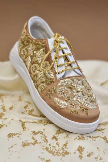 Around Always Kusum Floral Sequin Embroidered Sneakers