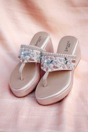 Around Always Jhanvi Floral Motif Wedges