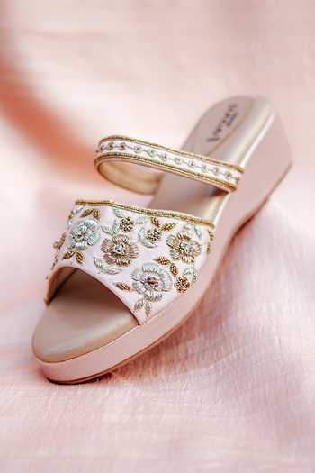 Around Always Yamini Embroidered Wedges