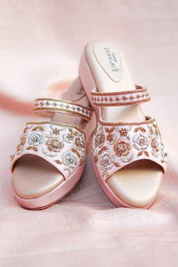 Around Always Yamini Embroidered Wedges