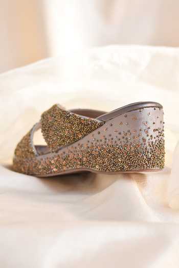 Around Always Grey Vogue Embellished Cushioned Wedges Online at Aza Fashions Around Always_Grey Vogue Embellished Cushioned Wedges _Online_at_Aza_Fashions