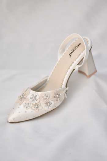 Around Always Bliss Floral Applique Work Heels