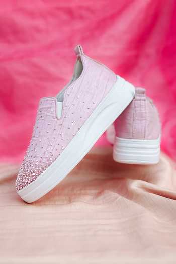 Buy_Around Always_Pink Lady Max Pearl Embellished Sneakers _Online_at_Aza_Fashions