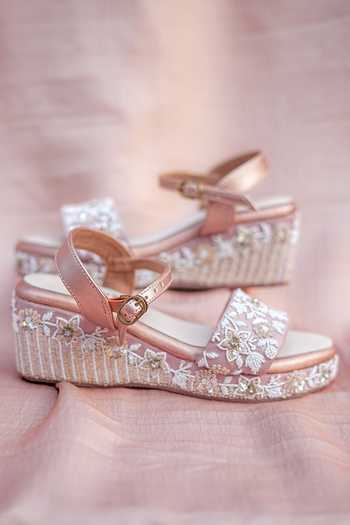 Around Always Peach Savera Rose Gold Sandals Online at Aza Fashions Around Always_Peach Savera Rose Gold Sandals _Online_at_Aza_Fashions