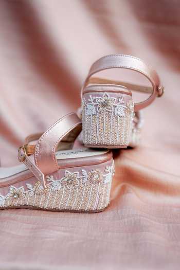 Shop Around Always Peach Savera Rose Gold Sandals Online at Aza Fashions Shop_Around Always_Peach Savera Rose Gold Sandals _Online_at_Aza_Fashions