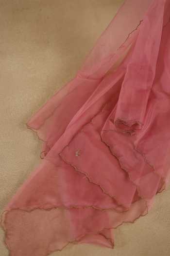 Shop_Begum_Ivory Silk, Organza V-neck, Yes Tarini Kurta Pant Set _Online_at_Aza_Fashions