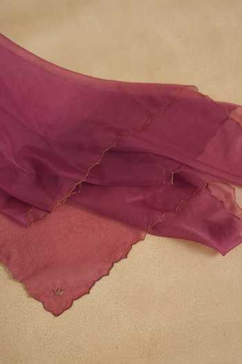 Buy_Begum_Purple Silk, Organza V-neck Tarini Kurta Pant Set 