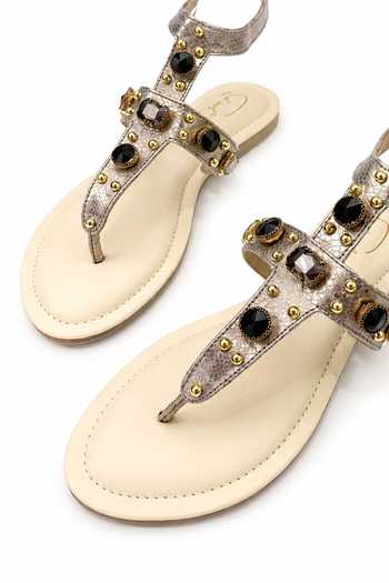 Buy_Soleart_Grey Athena Vegan Leather Sandals _Online_at_Aza_Fashions