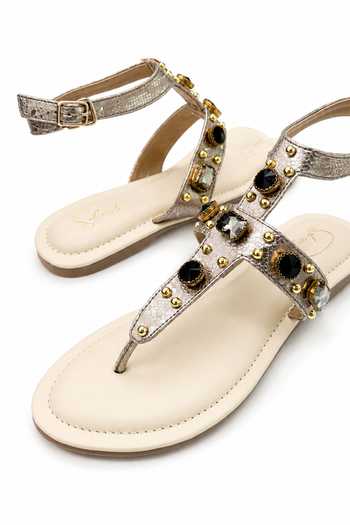 Shop_Soleart_Grey Athena Vegan Leather Sandals _Online_at_Aza_Fashions