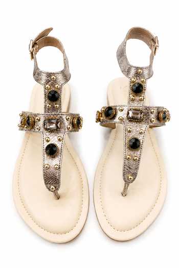 Soleart Athena Grey Vegan Leather Sandals 